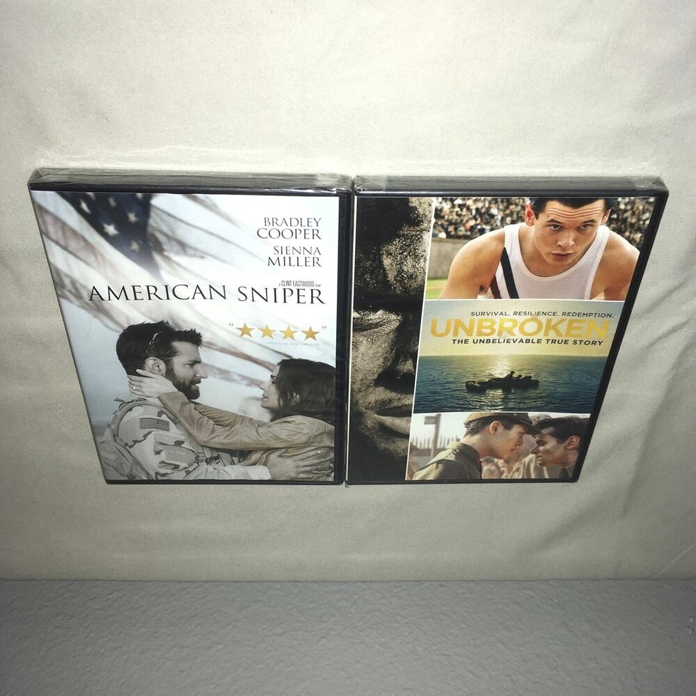Dvd Sealed New American Sniper / Unbroken Warner Bros. Bradley Cooper Eastwood